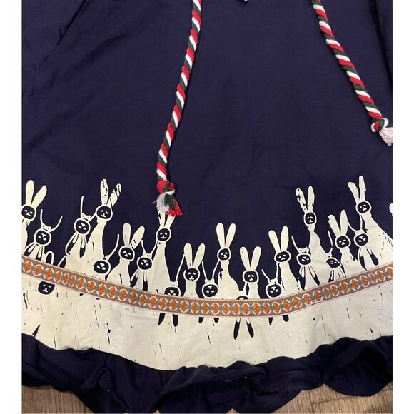 Cat Blossoming Poncho Jacket Hood Bunny Small New - Picture 4 of 7